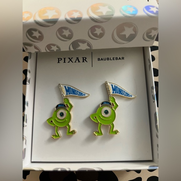 BaubleBar Jewelry - Disney Pixar Baublebar Monsters Inc. MIKE earrings NWB